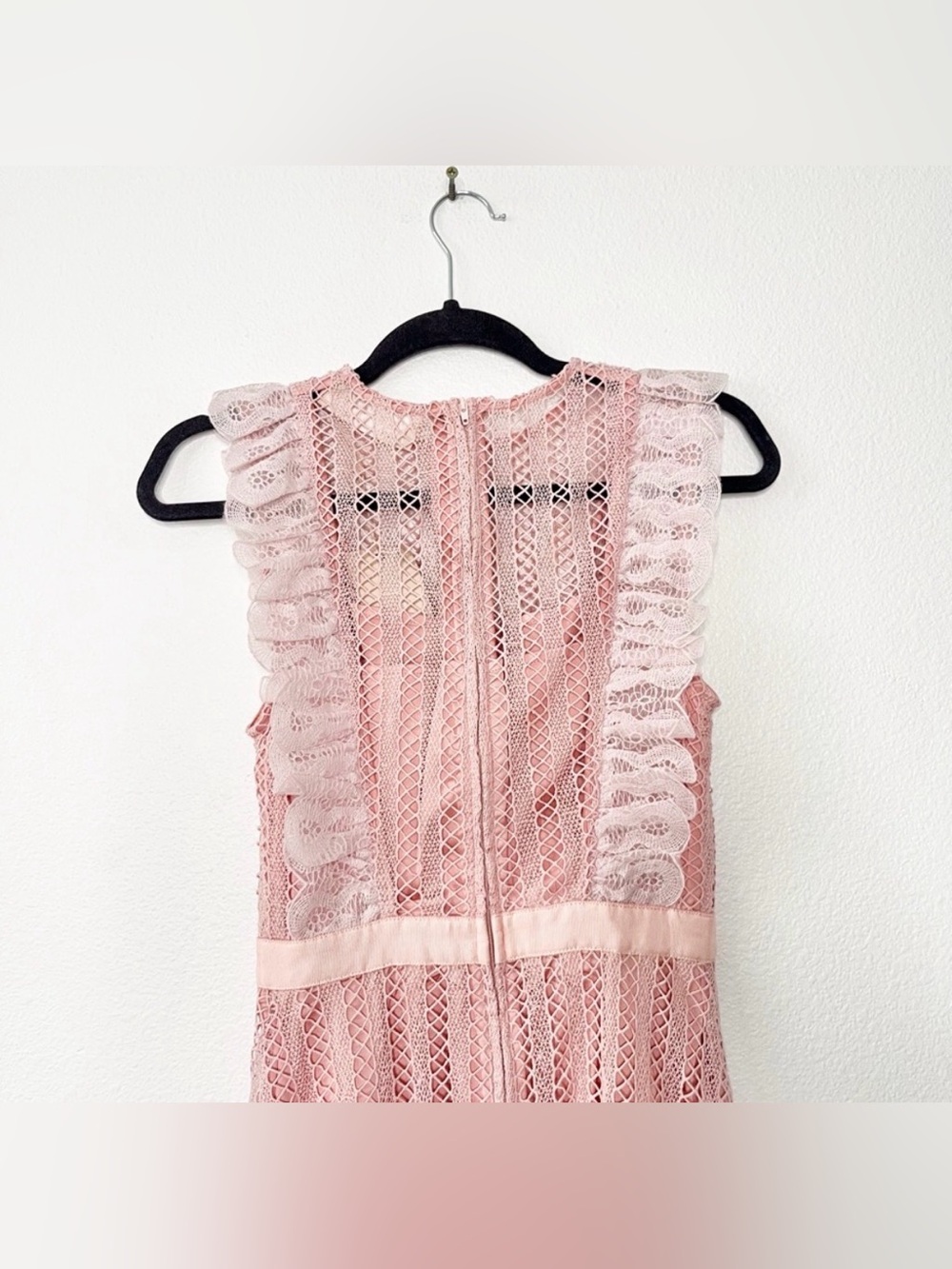 KEEPSAKE Portrait Lace Midi Lace Party Dress Blush Pink Romantic Size XXS NEW - Picture 4 of 8